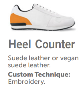 Broderie, arrière de la chaussure talon